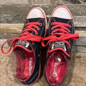 Converse Dark Blue and Pink Lace-Up Shoes